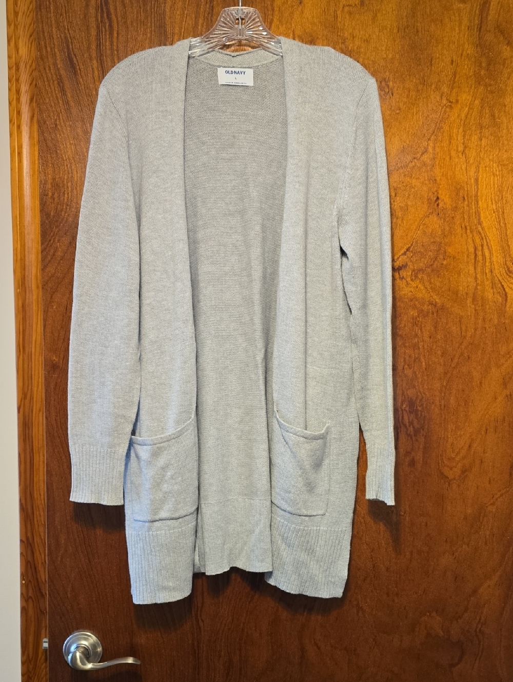 Old Navy Light Gray Open-Front Pocket Cardigan